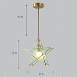 Elegant Double Star Glass Hanging Pendant Light Copper Modern Kitchen Island Lighting