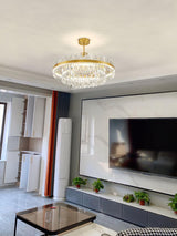 Elegant Drum Glass Candelabrum Crystal Chandelier for Contemporary Home Lighting