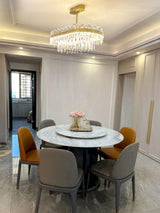 Elegant Drum Glass Candelabrum Crystal Chandelier for Contemporary Home Lighting