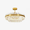 Elegant Drum Glass Candelabrum Crystal Chandelier for Contemporary Home Lighting