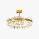 Elegant Drum Glass Candelabrum Crystal Chandelier for Contemporary Home Lighting