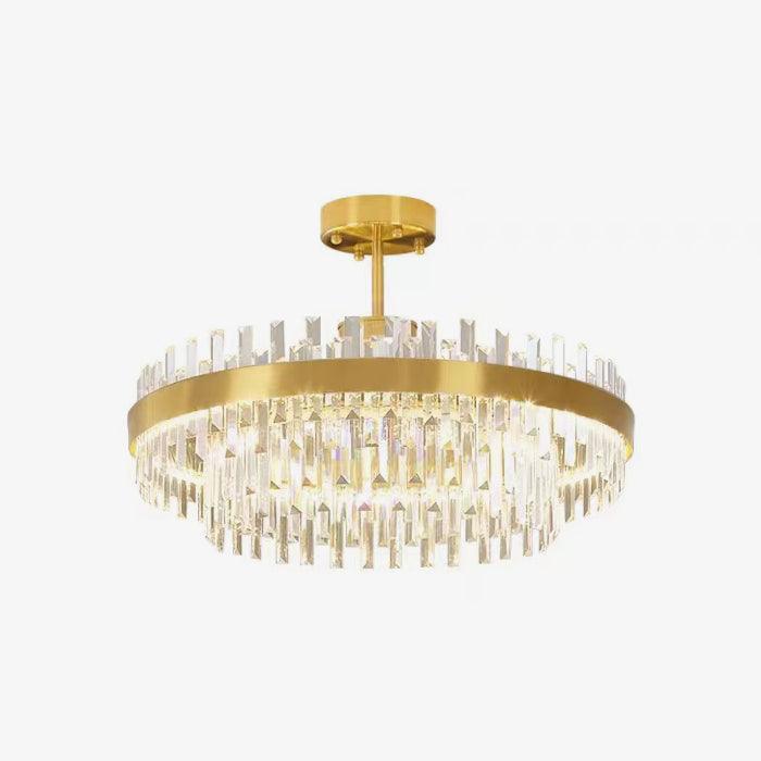 Elegant Drum Glass Candelabrum Crystal Chandelier for Contemporary Home Lighting