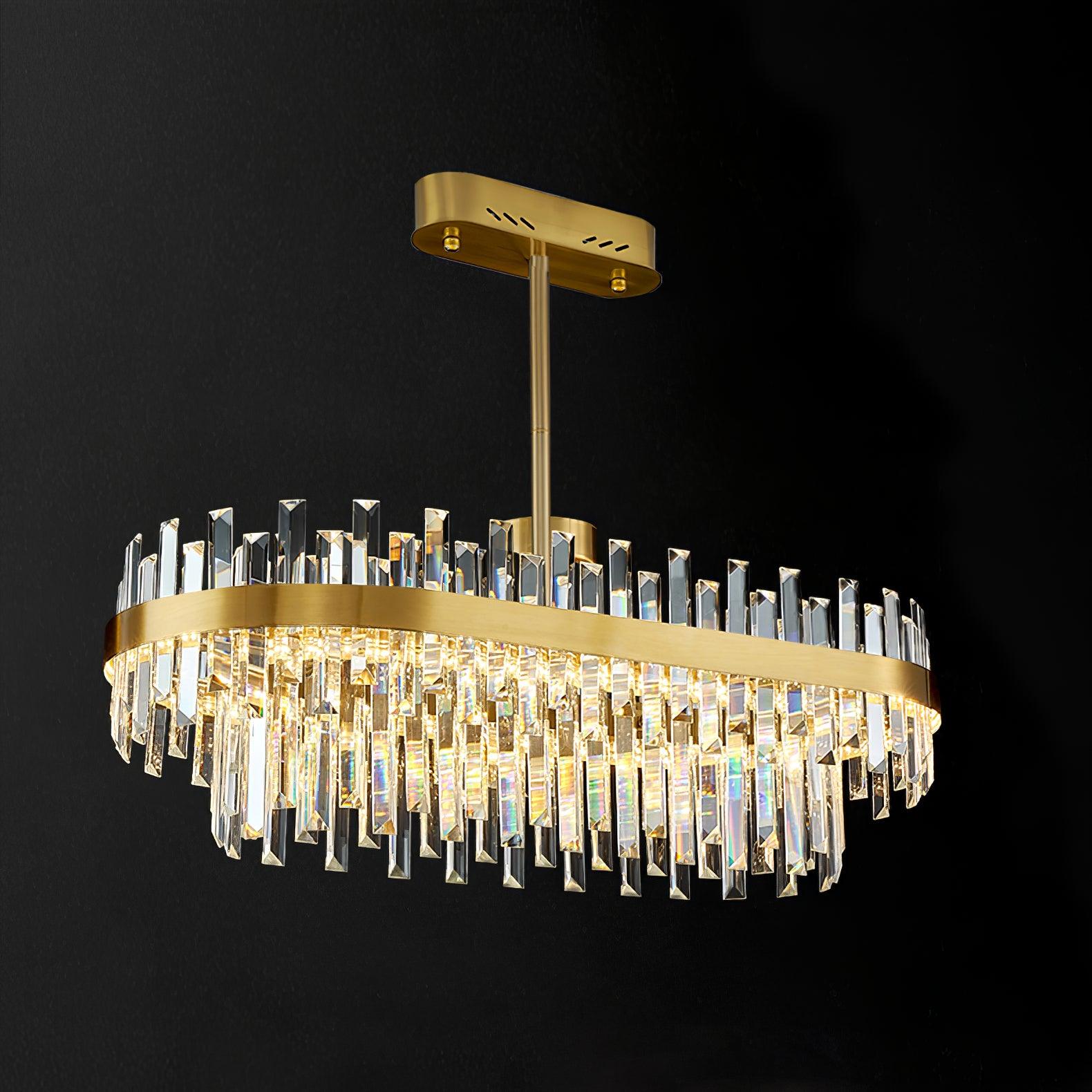 Elegant Drum Glass Candelabrum Crystal Chandelier for Contemporary Home Lighting