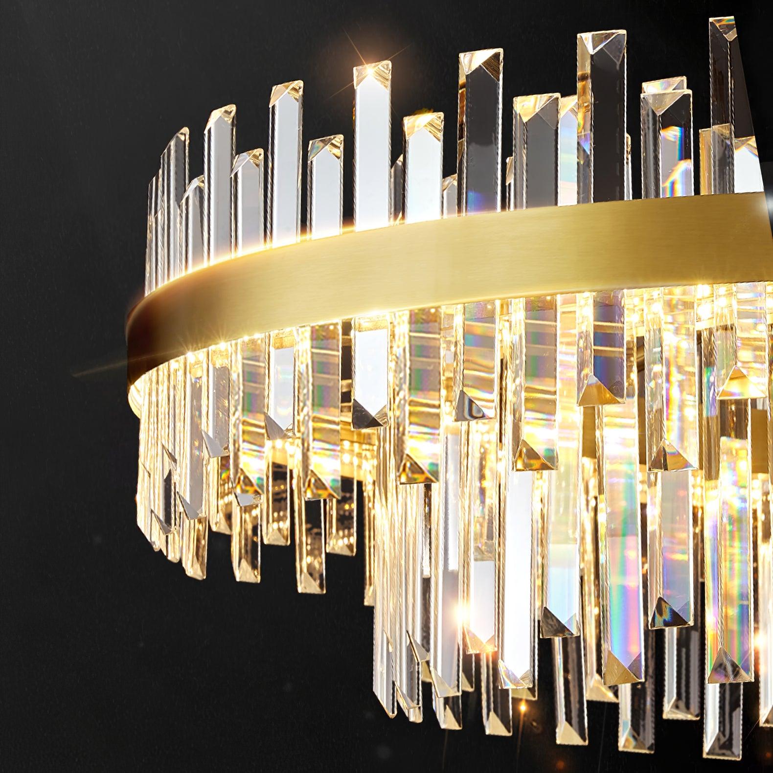 Elegant Drum Glass Candelabrum Crystal Chandelier for Contemporary Home Lighting