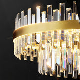 Elegant Drum Glass Candelabrum Crystal Chandelier for Contemporary Home Lighting