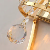 Elegant Fantania Crystal Arc Wall Sconce Gold Metal Indoor Lighting Set of Two