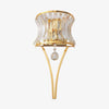 Elegant Fantania Crystal Arc Wall Sconce Gold Metal Indoor Lighting Set of Two