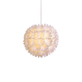 Elegant Floral Ball Pendant Light White PVC Petal Design Modern Hanging Chandelier