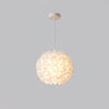 Elegant Floral Ball Pendant Light White PVC Petal Design Modern Hanging Chandelier
