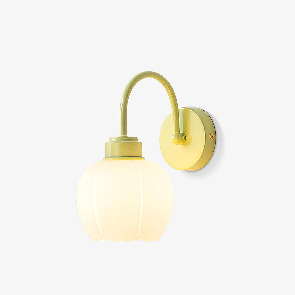Elegant Floral Design Metal Wall Sconce Flower Blossom Indoor Decorative Wall Light in Green and White Finish