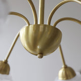 Elegant Floral Rose Glass and Copper Chandelier Ceiling Light for Interior Living Spaces