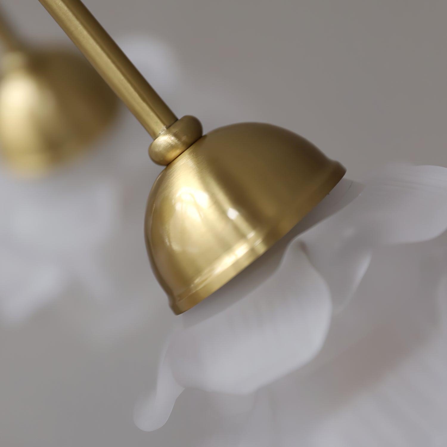 Elegant Floral Rose Glass and Copper Chandelier Ceiling Light for Interior Living Spaces