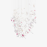 Elegant Flying Glass Feather Crown LED Chandelier for Large Foyers and Living Areas