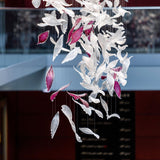 Elegant Flying Glass Feather Crown LED Chandelier for Large Foyers and Living Areas