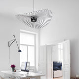 Elegant French Hat Design Fabric Pendant Light Modern Nordic Chandelier for Bedroom and Living Room