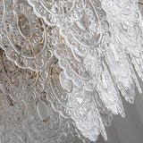 Elegant French Retro Ornate Glass Crystal Chandelier Luxury Tricolor LED Ceiling Light for Living Room Bedroom