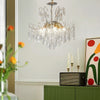 Elegant French Style Glass Crystal Chandelier 3 Color Dimming Luxury Pendant Ceiling Lamp
