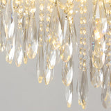 Elegant French Style Glass Crystal Chandelier 3 Color Dimming Luxury Pendant Ceiling Lamp