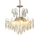 Elegant French Style Glass Crystal Chandelier 3 Color Dimming Luxury Pendant Ceiling Lamp