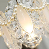 Elegant French Style Glass Feather and Seashell Chandelier with 3 Step Dimming for Bedrooms and Living Rooms