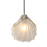 Elegant French Style Glass Feather and Seashell Chandelier with 3 Step Dimming for Bedrooms and Living Rooms