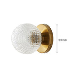 Elegant Glass Ball Copper LED Wall Sconce Three Color Temperature Dimming Vanity Light Fixture
