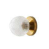 Elegant Glass Ball Copper LED Wall Sconce Three Color Temperature Dimming Vanity Light Fixture