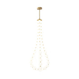 Elegant Glass Pearl Necklace Chandelier Brass and White Globe Modern Ceiling Light Fixture