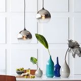 Elegant Glass Sphere Pendant Light Modern LED Hanging Ceiling Lamp for Dining Room and Kitchen Island