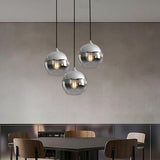 Elegant Glass Sphere Pendant Light Modern LED Hanging Ceiling Lamp for Dining Room and Kitchen Island