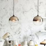 Elegant Glass Sphere Pendant Light Modern LED Hanging Ceiling Lamp for Dining Room and Kitchen Island