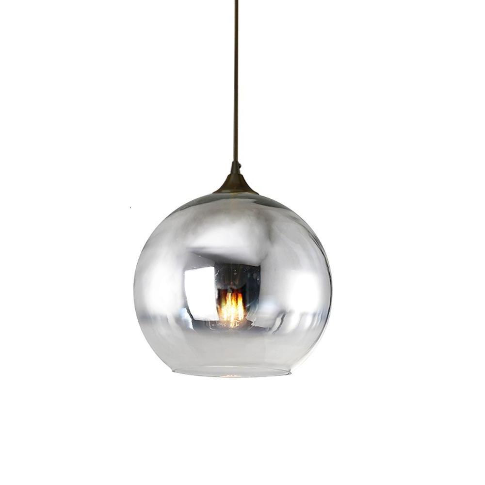 Elegant Glass Sphere Pendant Light Modern LED Hanging Ceiling Lamp for Dining Room and Kitchen Island