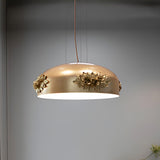 Elegant Gold Crystal Pendant Light Luxury Resin Chandelier with Gold Foil Finish