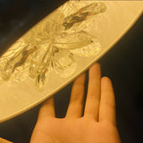 Elegant Gold Crystal Pendant Light Luxury Resin Chandelier with Gold Foil Finish