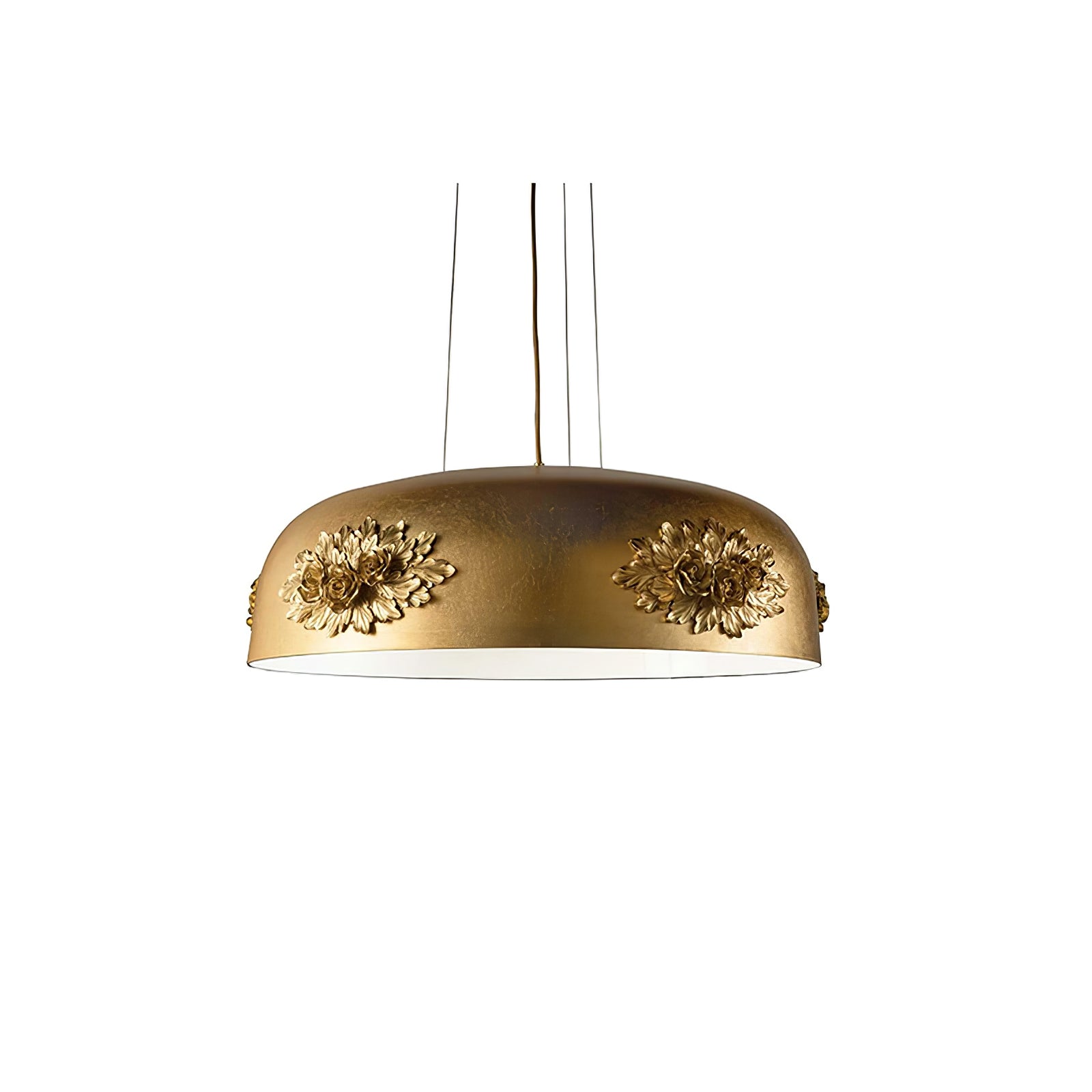 Elegant Gold Crystal Pendant Light Luxury Resin Chandelier with Gold Foil Finish