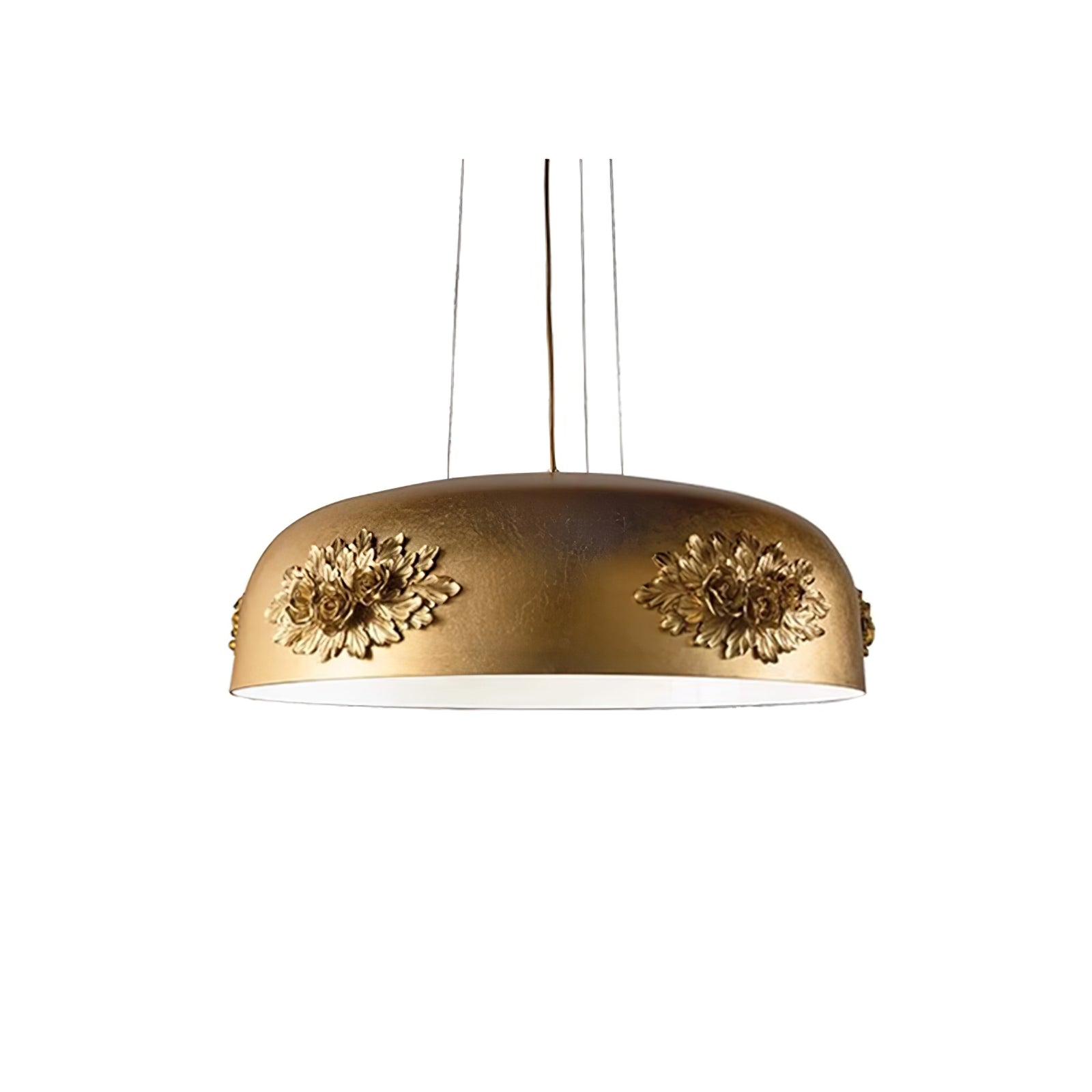 Elegant Gold Crystal Pendant Light Luxury Resin Chandelier with Gold Foil Finish