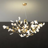 Elegant Handcrafted Ceramic Ginkgo Leaf Chandelier for Modern Luxury Living Rooms