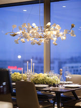 Elegant Handcrafted Ceramic Ginkgo Leaf Chandelier for Modern Luxury Living Rooms