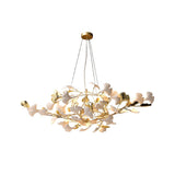 Elegant Handcrafted Ceramic Ginkgo Leaf Chandelier for Modern Luxury Living Rooms