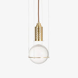 Elegant Handmade Crystal Glass Pendant Light Modern Floating Globe Hanging Lamp Gold