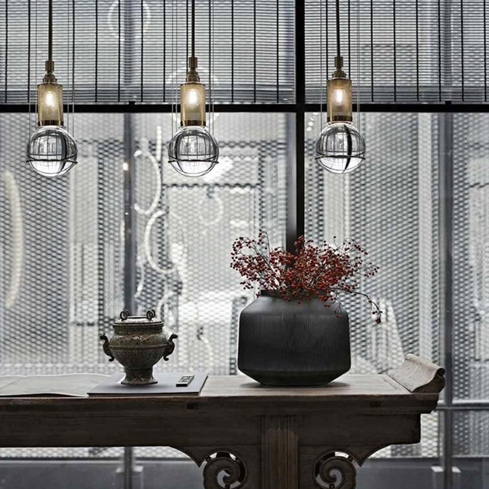 Elegant Handmade Crystal Glass Pendant Light Modern Floating Globe Hanging Lamp Gold
