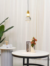 Elegant Handmade Crystal Glass Pendant Light Modern Floating Globe Hanging Lamp Gold