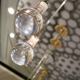 Elegant Handmade Crystal Glass Pendant Light Modern Floating Globe Hanging Lamp Gold