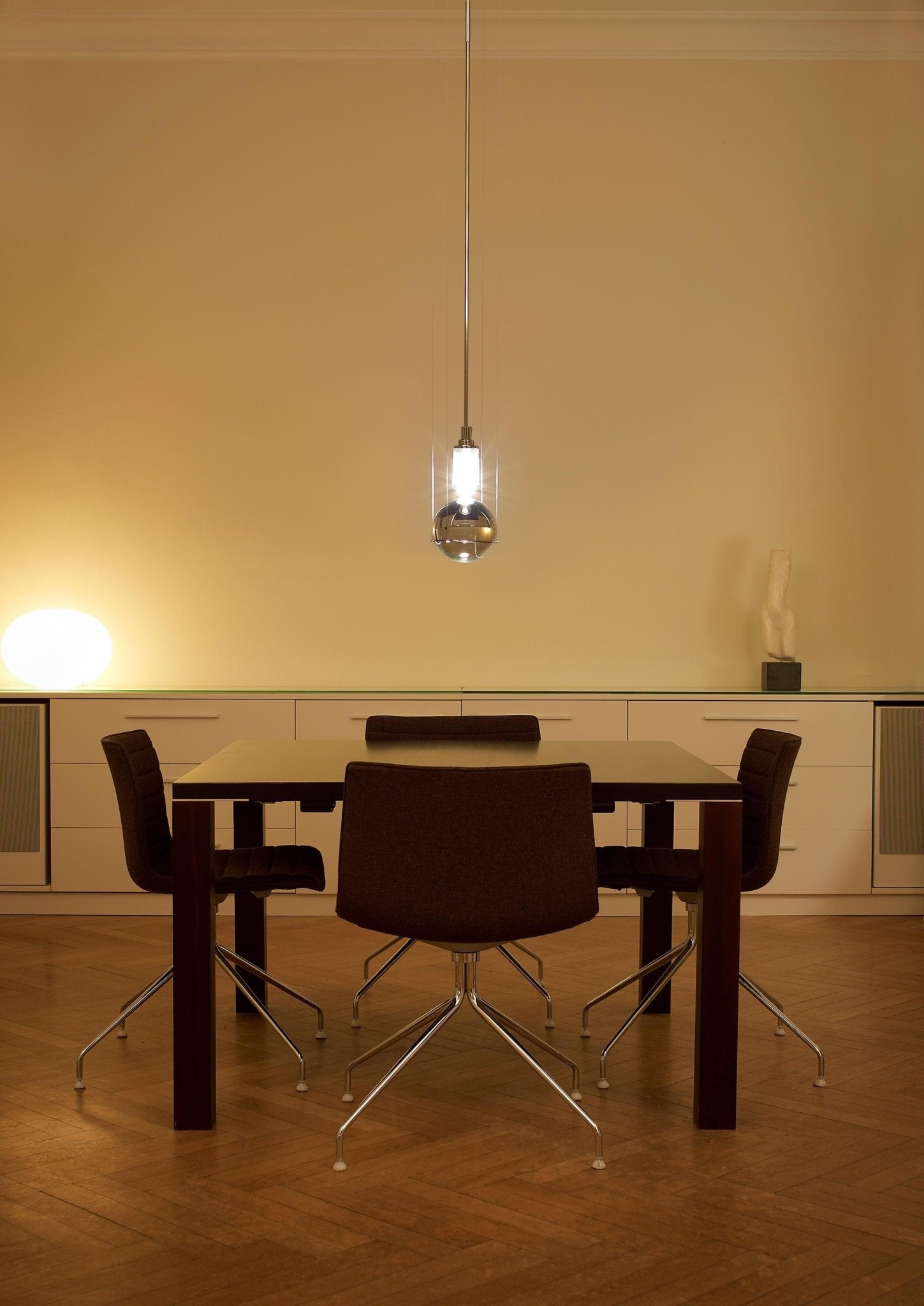 Elegant Handmade Crystal Glass Pendant Light Modern Floating Globe Hanging Lamp Gold