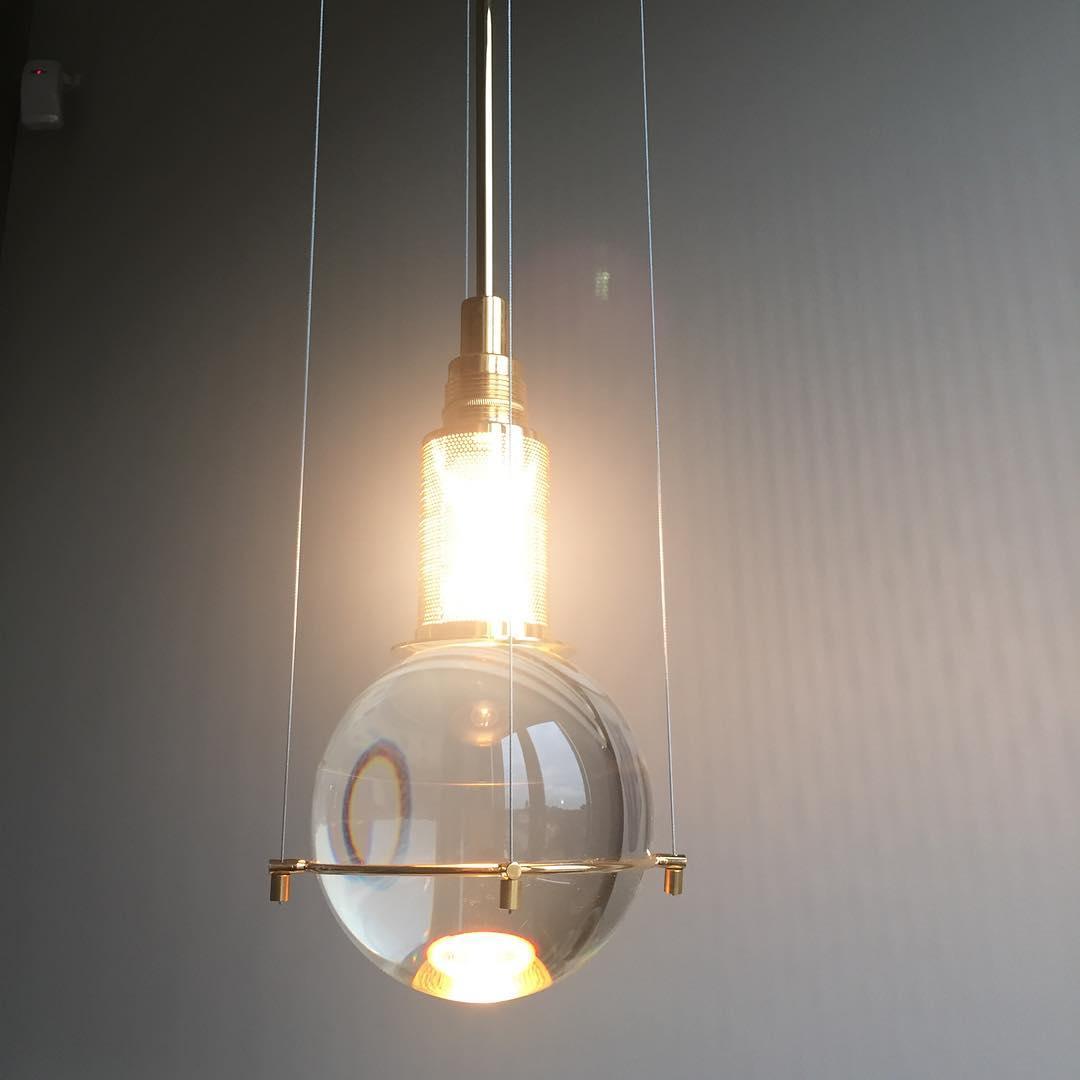 Elegant Handmade Crystal Glass Pendant Light Modern Floating Globe Hanging Lamp Gold