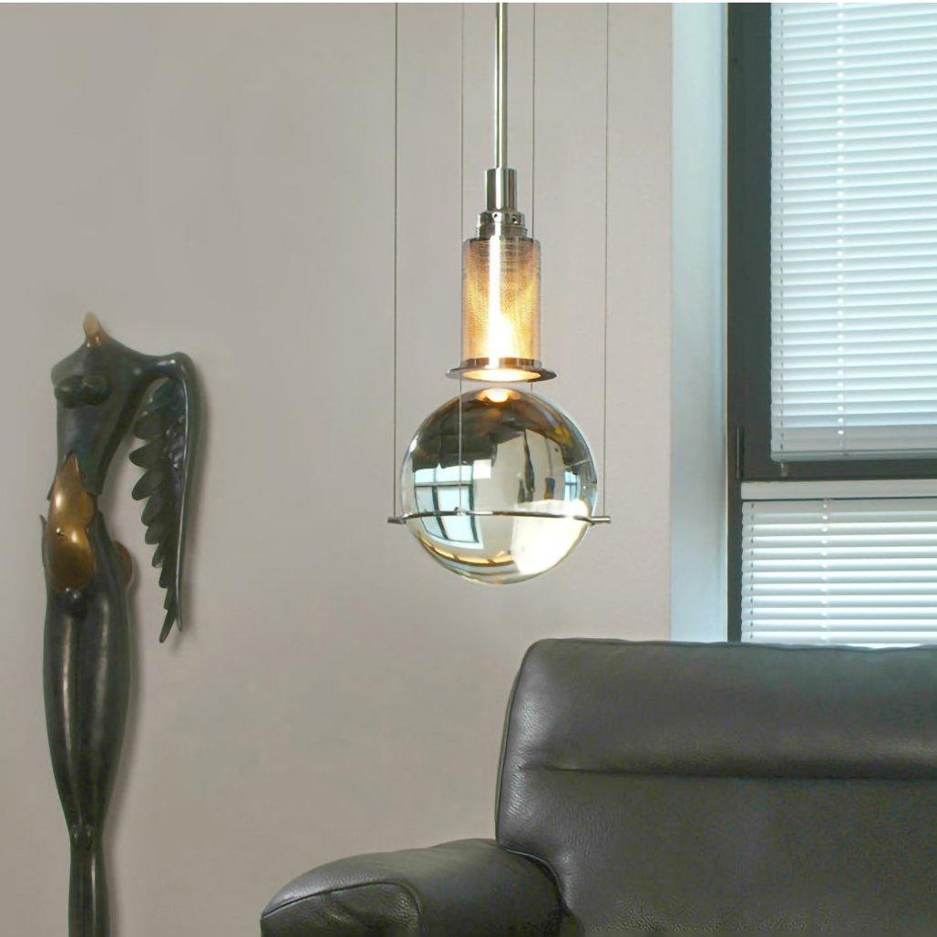 Elegant Handmade Crystal Glass Pendant Light Modern Floating Globe Hanging Lamp Gold