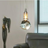 Elegant Handmade Crystal Glass Pendant Light Modern Floating Globe Hanging Lamp Gold