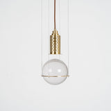 Elegant Handmade Crystal Glass Pendant Light Modern Floating Globe Hanging Lamp Gold