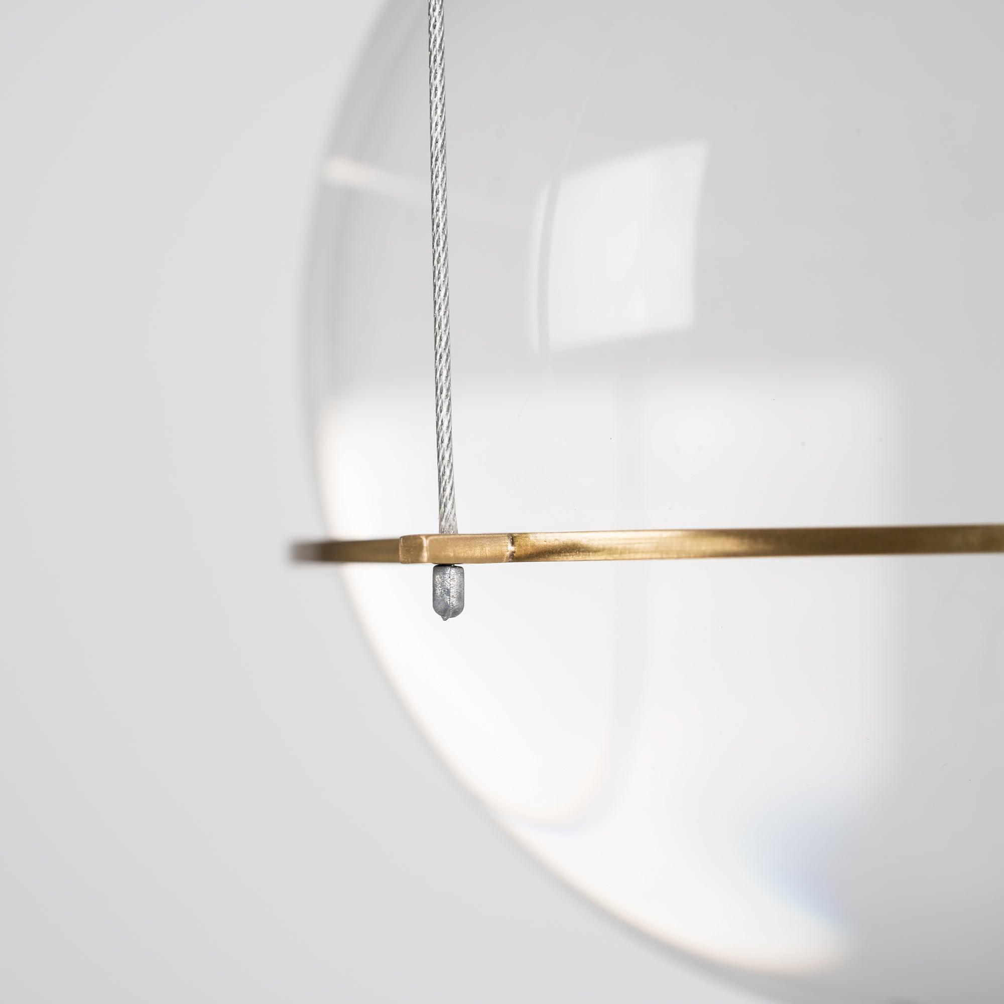 Elegant Handmade Crystal Glass Pendant Light Modern Floating Globe Hanging Lamp Gold