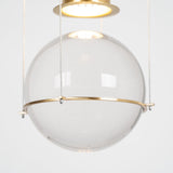 Elegant Handmade Crystal Glass Pendant Light Modern Floating Globe Hanging Lamp Gold